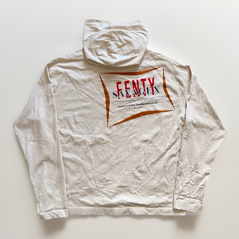 Savage X Fenty Long Sleeve T-Shirt Hoodie Men's Size Medium Oversized Urban
